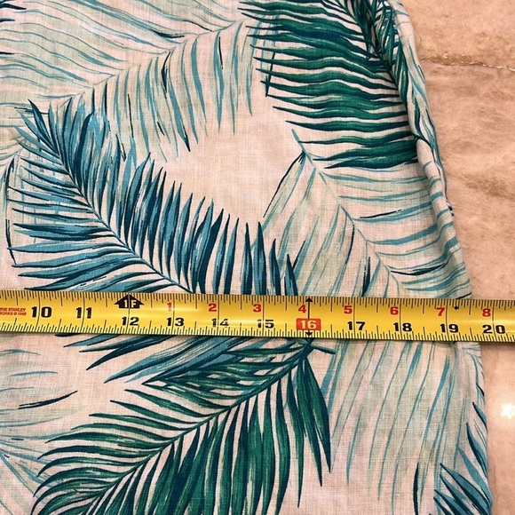 TAHARI | Linen Tropical Flutter Sleeve Shift‎ Dress | Blue & White | Small - Picture 7 of 13